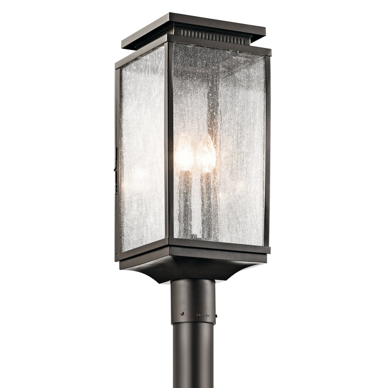 Kichler 49388OZ Manningham Three Light Outdoor Post Mount, Olde Bronze