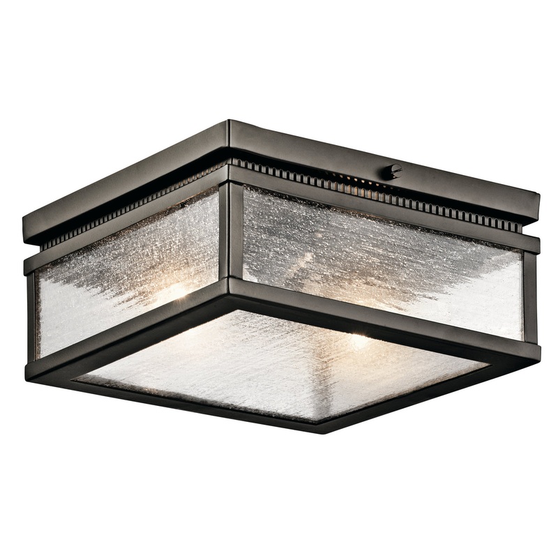 Kichler 49389OZ Manningham Two Light Outdoor Ceiling Mount, Olde Bronze