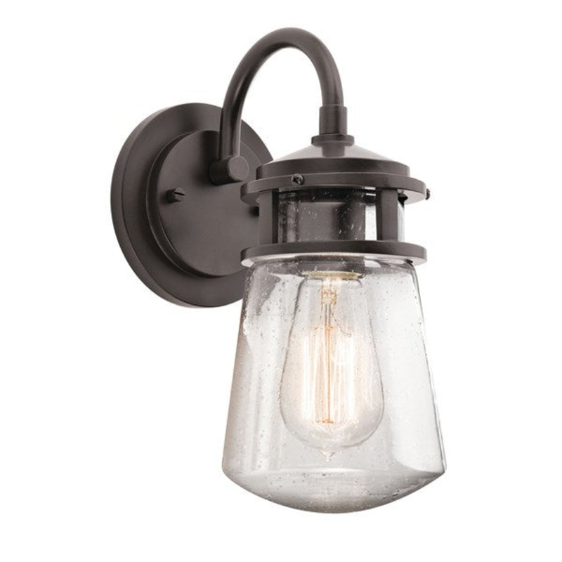 Kichler 49444AZ Lyndon One Light Outdoor Wall Mount, Architectural Bronze