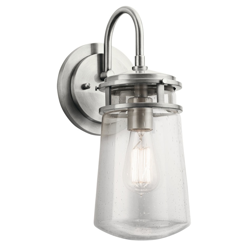 Kichler 49445BA Lyndon One Light Outdoor Wall Mount, Brushed Aluminum