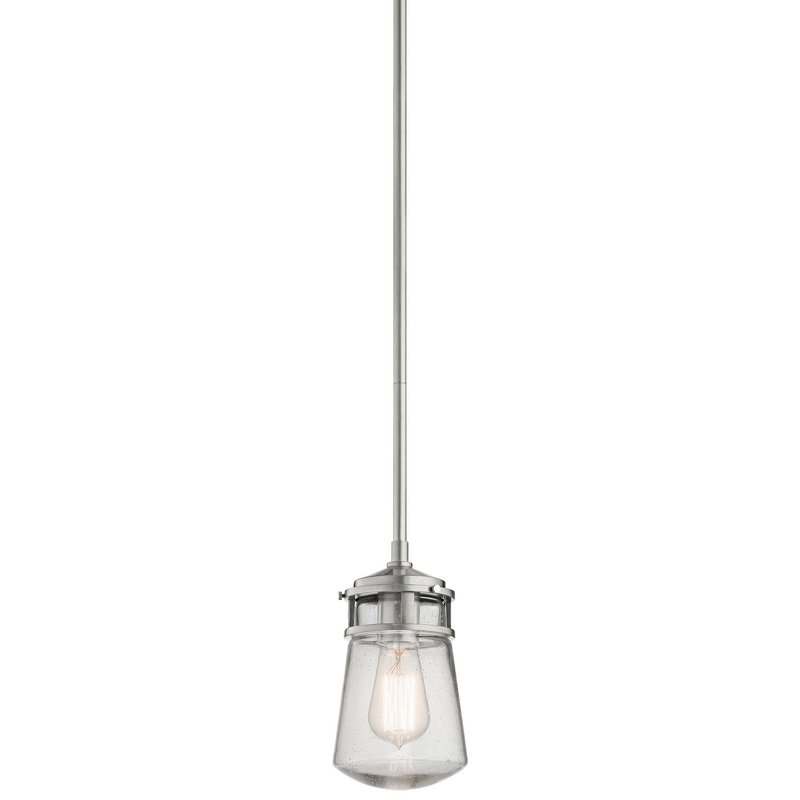Kichler 49446BA Lyndon One Light Outdoor Pendant, Brushed Aluminum (Discontinued)
