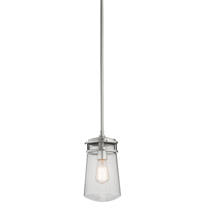 Kichler 49447BA Lyndon One Light Outdoor Pendant, Brushed Aluminum (Discontinued)