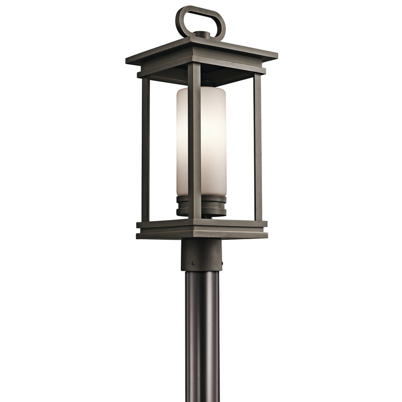 Kichler 49478RZ South Hope One Light Outdoor Post Mount, Rubbed Bronze