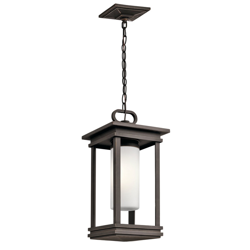 Kichler 49493RZ South Hope One Light Outdoor Pendant, Rubbed Bronze