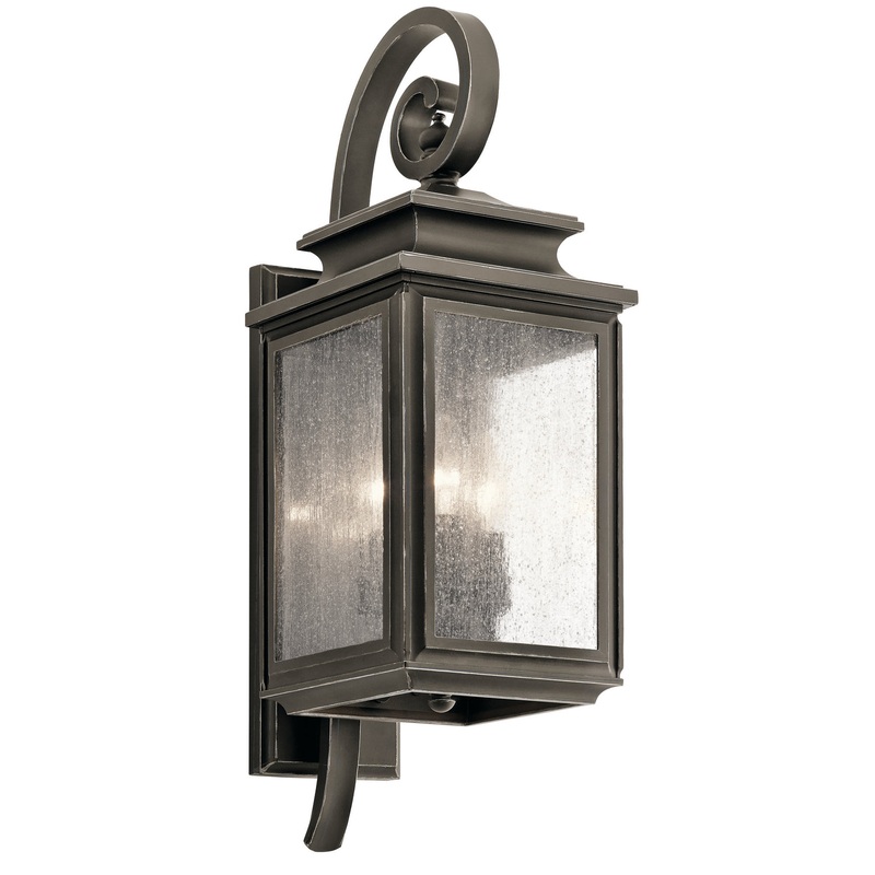 Kichler 49502OZ Wiscombe Park Three Light Outdoor Wall Mount, Olde Bronze