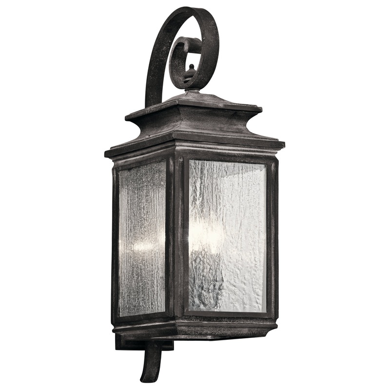 Kichler 49503WZC Wiscombe Park Four Light Outdoor Wall Mount, Weathered Zinc