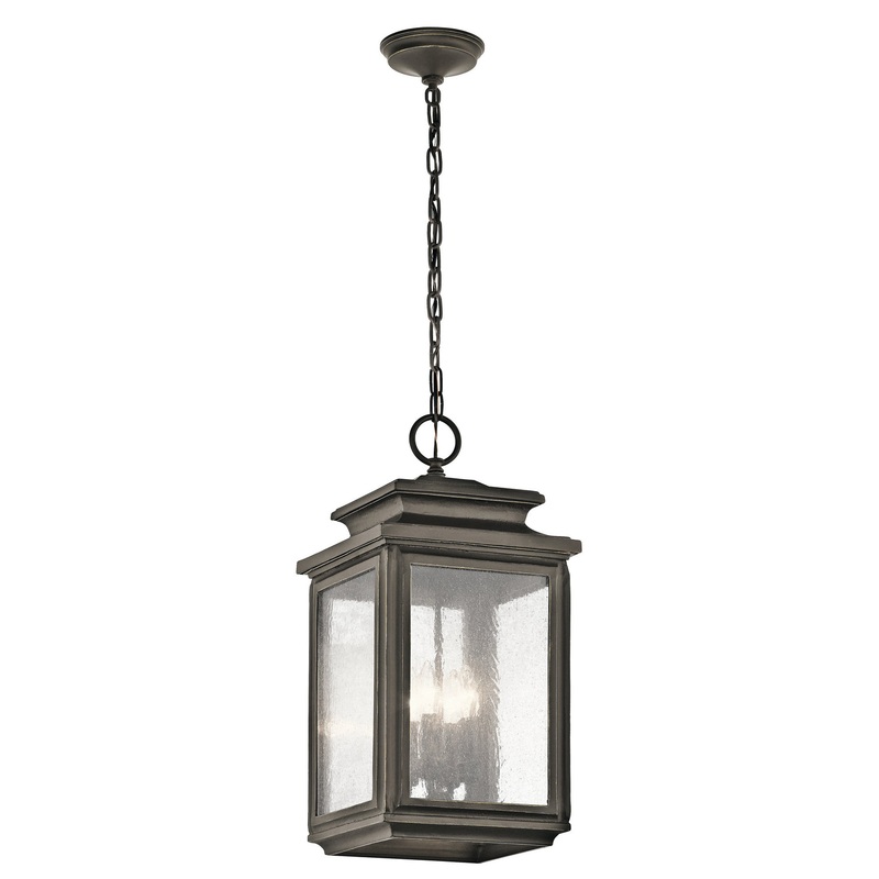 Kichler 49505OZ Wiscombe Park Four Light Outdoor Pendant, Olde Bronze