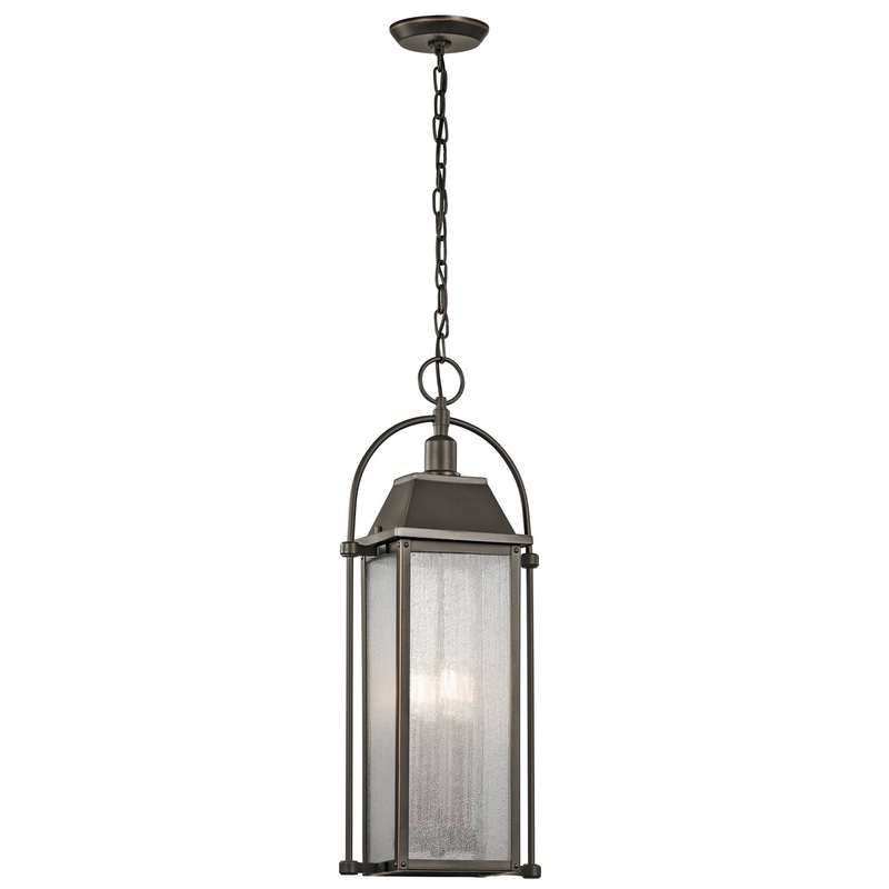 Kichler 49718OZ Harbor Row Four Light Outdoor Pendant, Olde Bronze (Discontinued)