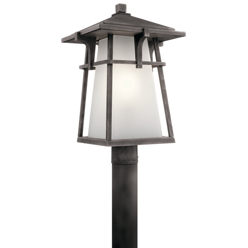 Kichler 49724WZC Beckett One Light Outdoor Post Mount, Weathered Zinc
