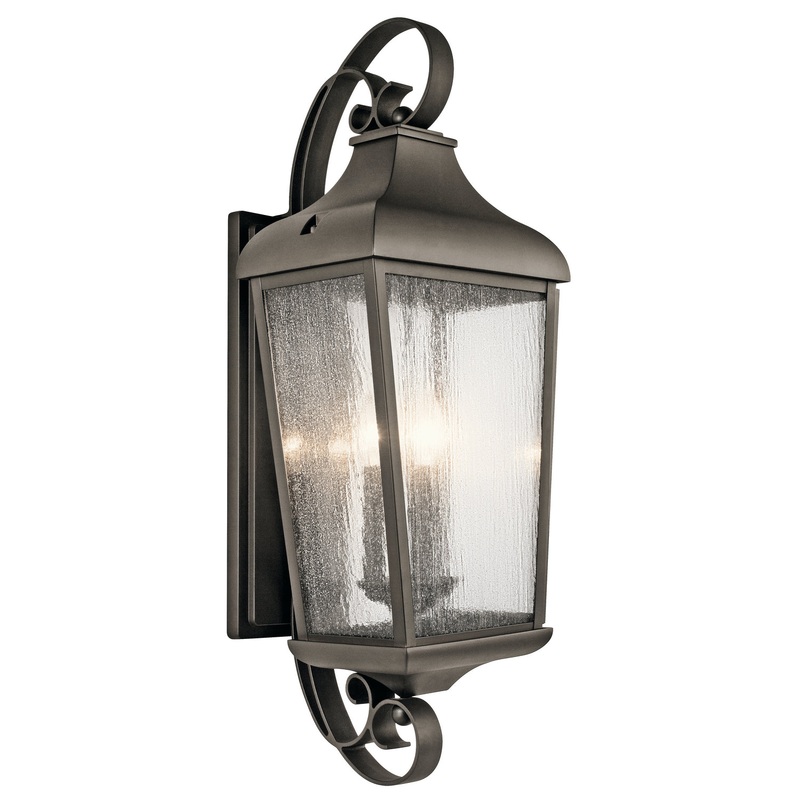 Kichler 49738OZ Forestdale Three Light Outdoor Wall Mount, Olde Bronze