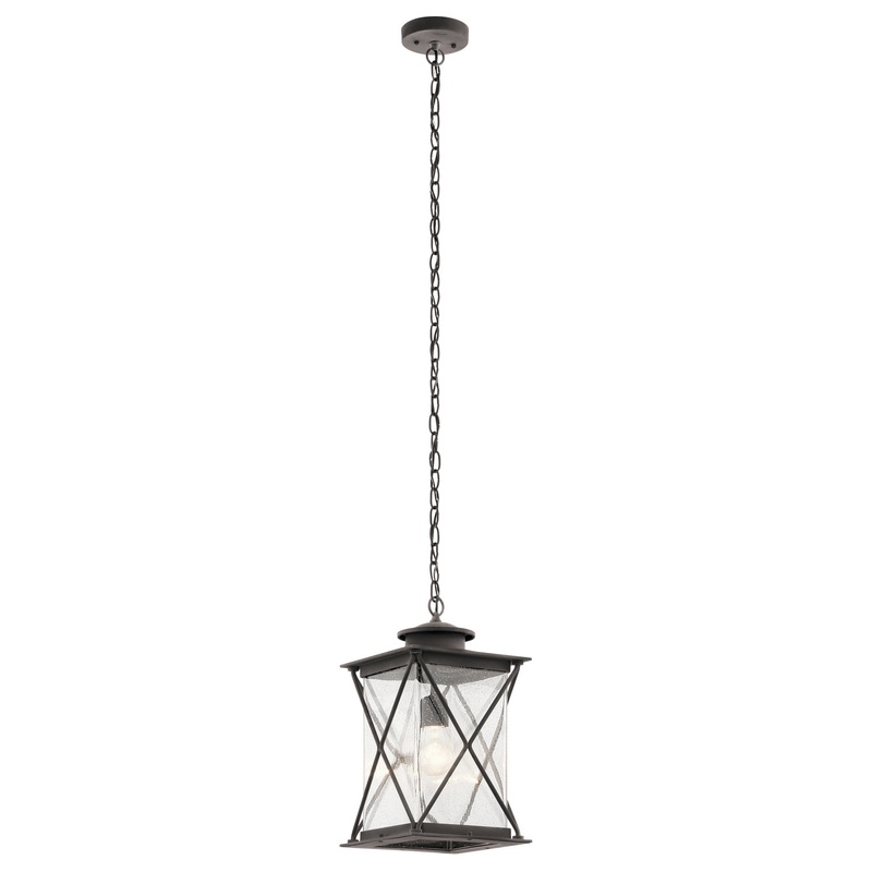 Kichler 49747WZC Argyle One Light Outdoor Pendant, Weathered Zinc