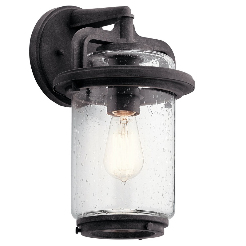 Kichler 49865WZC Andover One Light Outdoor Wall Mount, Weathered Zinc