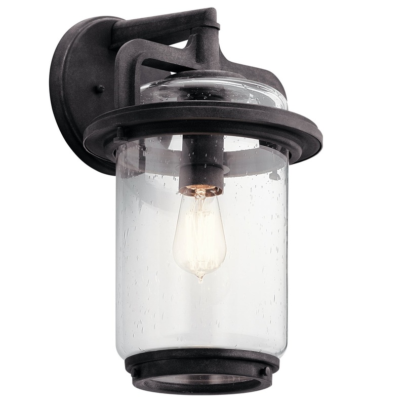 Kichler 49866WZC Andover One Light Outdoor Wall Mount, Weathered Zinc