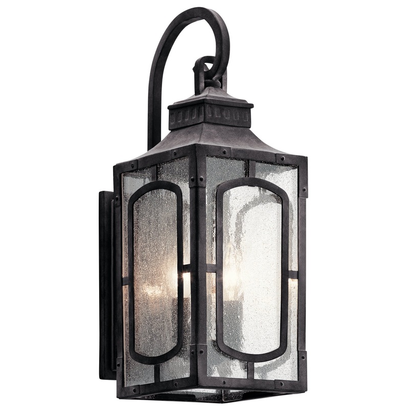 Kichler 49930WZC Bay Village Two Light Outdoor Wall Mount, Weathered Zinc (Discontinued)