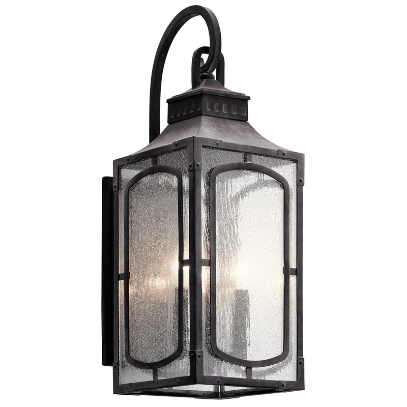 Kichler 49931WZC Bay Village Three Light Outdoor Wall Mount, Weathered Zinc (Discontinued)
