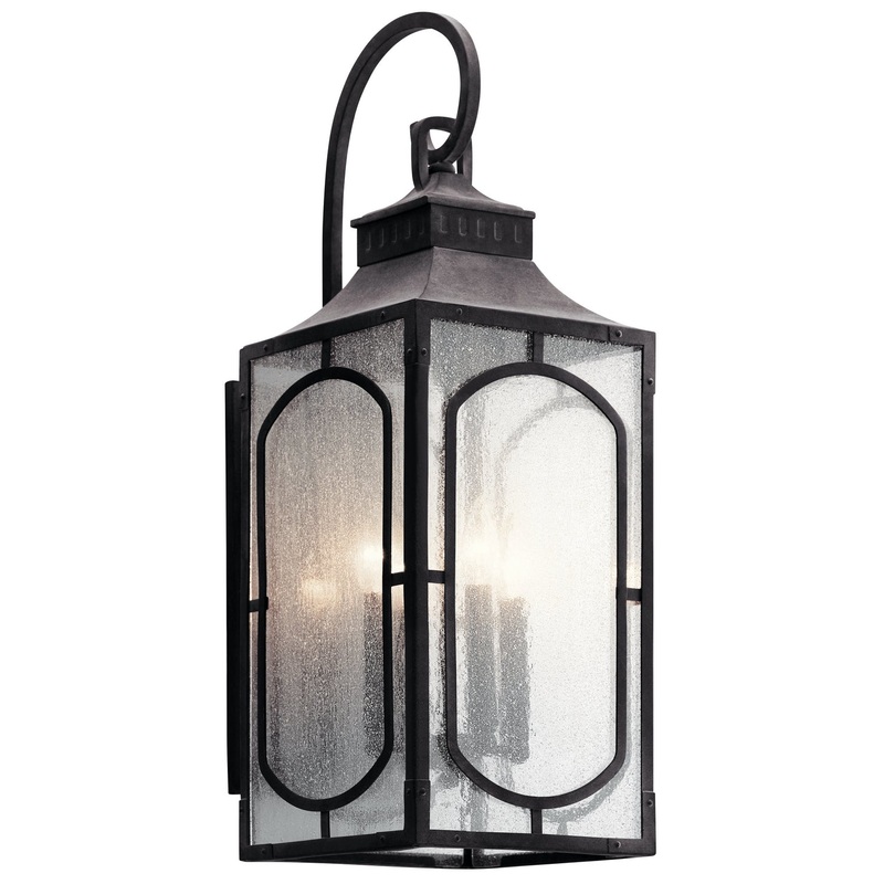 Kichler 49932WZC Bay Village Four Light Outdoor Wall Mount, Weathered Zinc