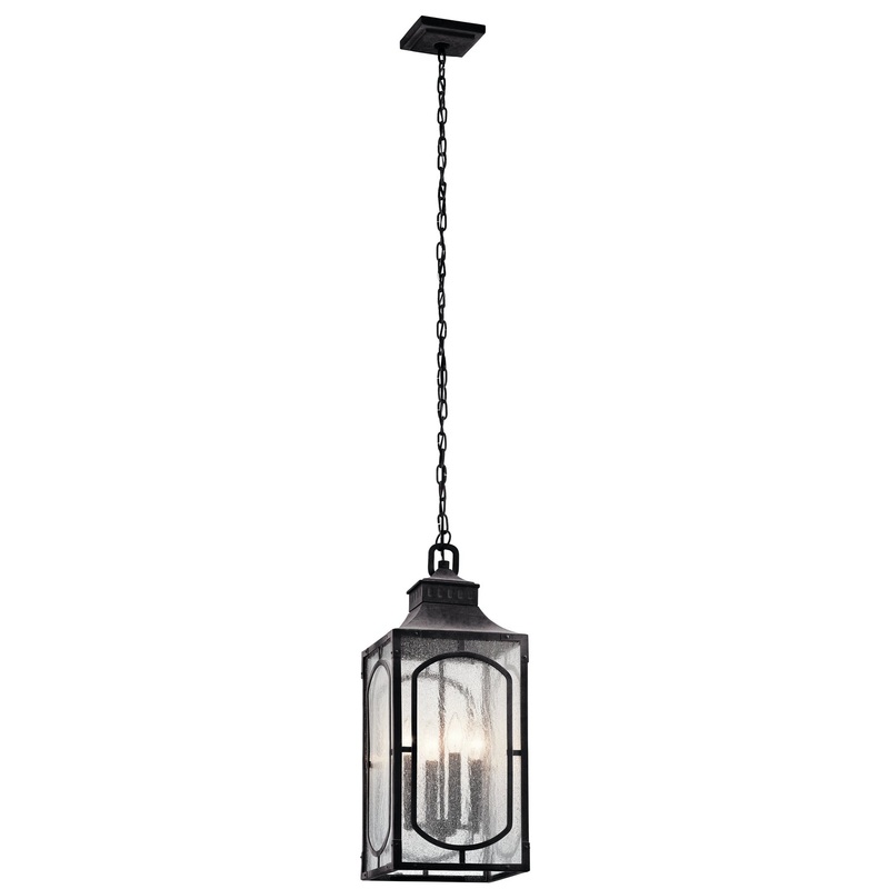 Kichler 49933WZC Bay Village Four Light Outdoor Pendant, Weathered Zinc (Discontinued)