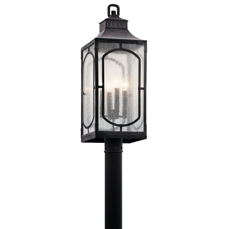 Kichler 49934WZC Bay Village Four Light Outdoor Post Mount, Weathered Zinc (Discontinued)