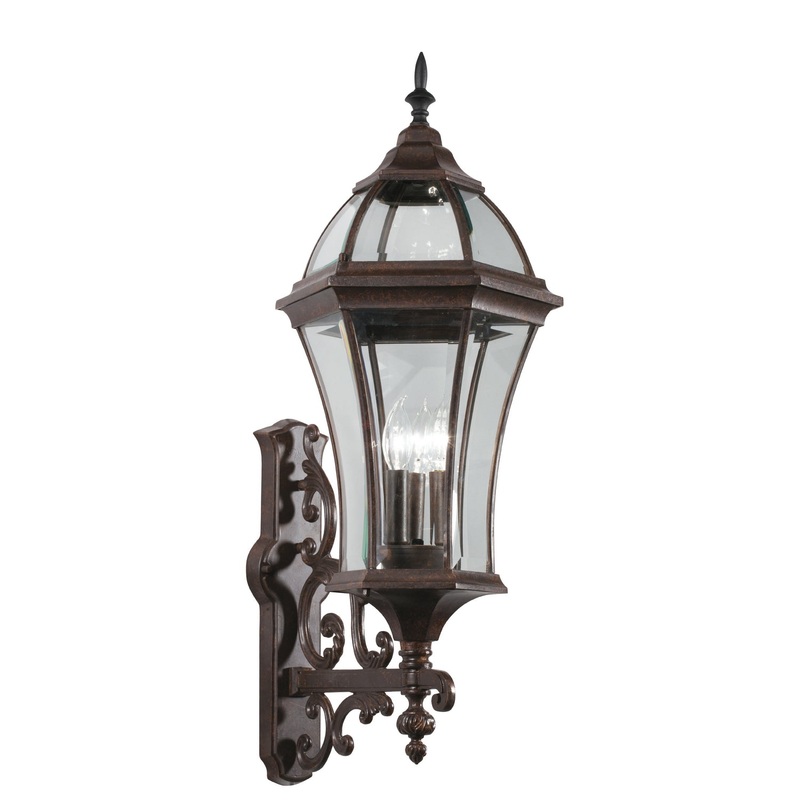 Kichler 49185TZ Townhouse Three Light Outdoor Wall Mount, Tannery Bronze (Discontinued)