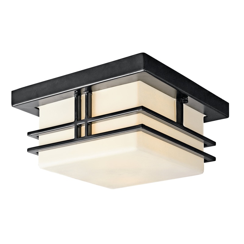 Kichler 49206BK Tremillo Two Light Outdoor Ceiling Mount, Black
