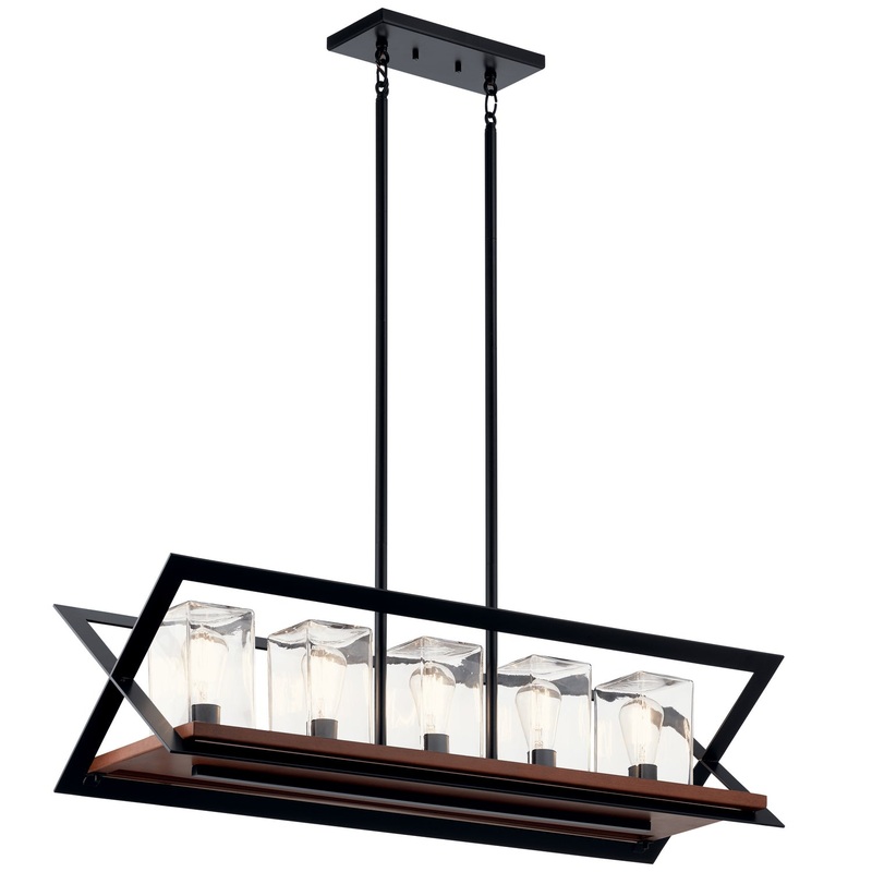 Kichler 49309BK Morelle Five Light Linear Chandelier, Black (Discontinued)