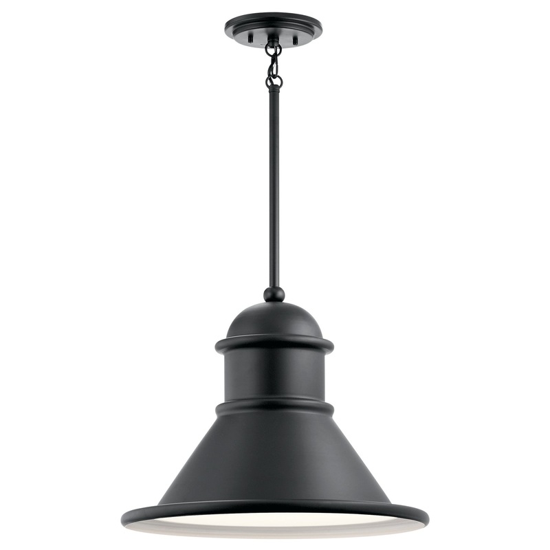 Kichler 49777BK Northland One Light Outdoor Pendant, Black