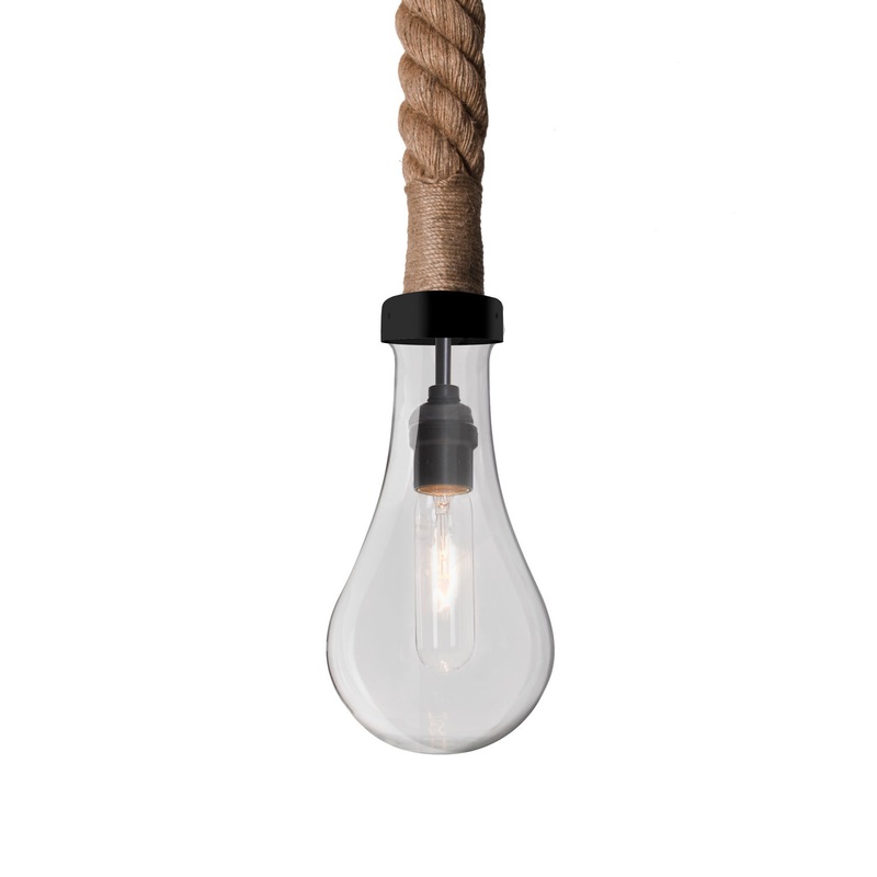 Besa 1JT-DASHCL-BK Dash Rope One Light Pendant Black