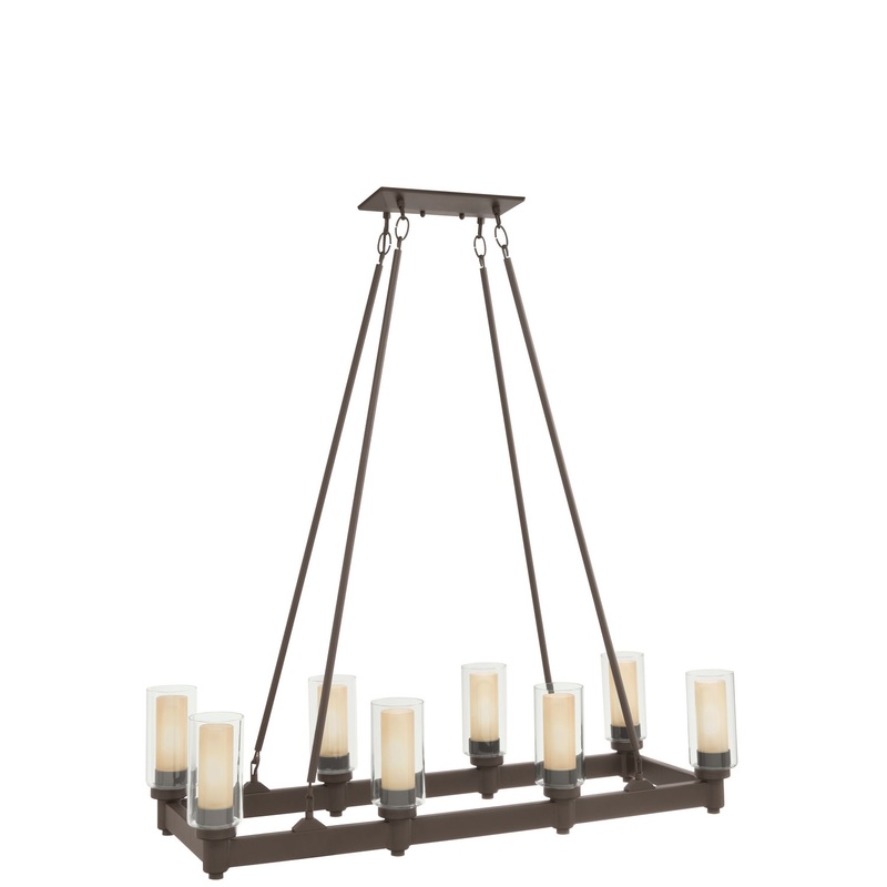 Kichler 2943OZ Circolo Eight Light Linear Chandelier, Olde Bronze