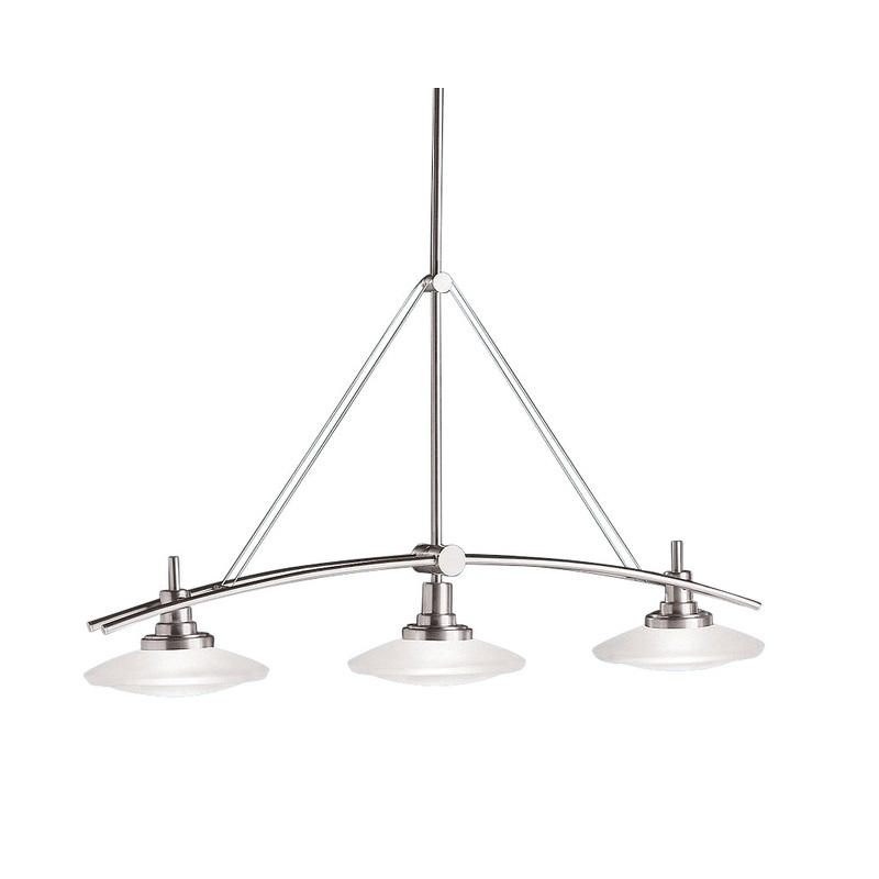Kichler 2955NI Structures Three Light Linear Chandelier, Brushed Nickel (Discontinued)