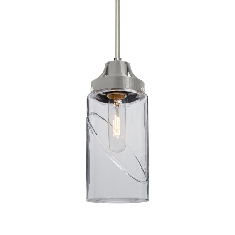 Besa 1JT-BLINKCL-SN Blink One Light Pendant Satin Nickel