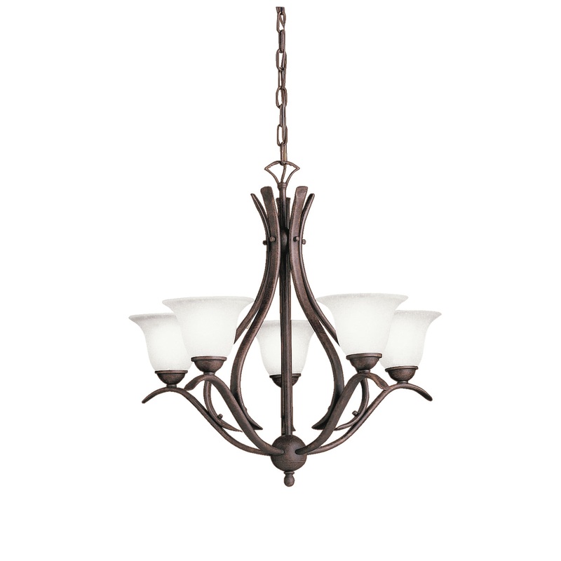 Kichler 2020TZ Dover Five Light Chandelier, Tannery Bronze