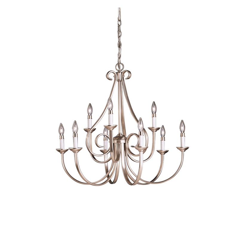 Kichler 2031NI Dover Nine Light Chandelier, Brushed Nickel
