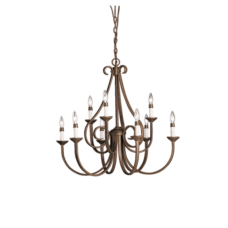 Kichler 2031TZ Dover Nine Light Chandelier, Tannery Bronze