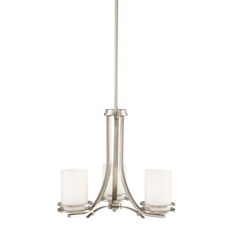 Kichler 1671NI Hendrik Three Light Chandelier, Brushed Nickel