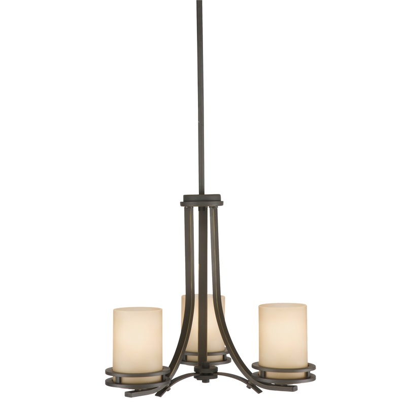 Kichler 1671OZ Hendrik Three Light Chandelier, Olde Bronze