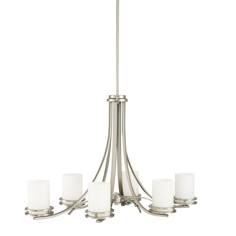 Kichler 1673NI Hendrik Six Light Chandelier, Brushed Nickel