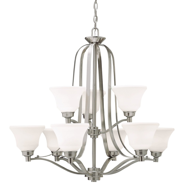 Kichler 1784NI Langford Nine Light Chandelier, Brushed Nickel (Discontinued)