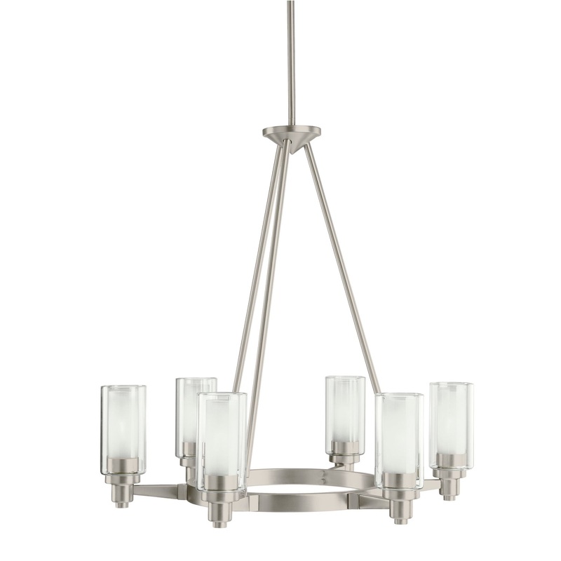 Kichler 2344NI Circolo Six Light Chandelier, Brushed Nickel