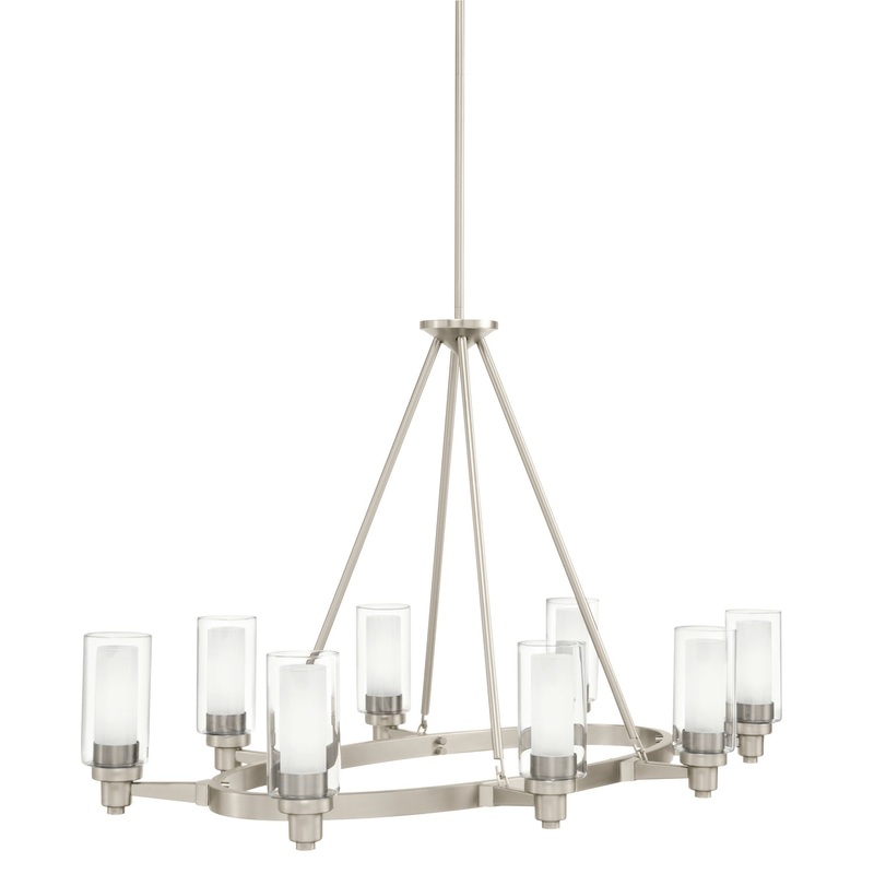 Kichler 2345NI Circolo Eight Light Chandelier, Brushed Nickel