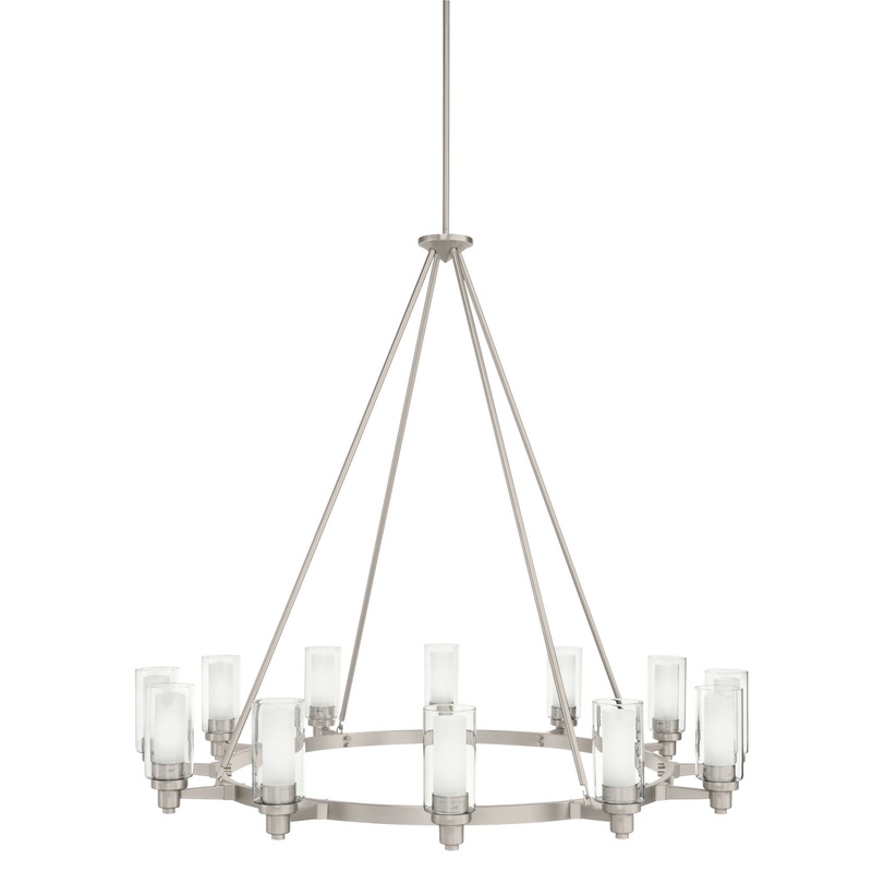 Kichler 2347NI Circolo 12 Light Chandelier, Brushed Nickel