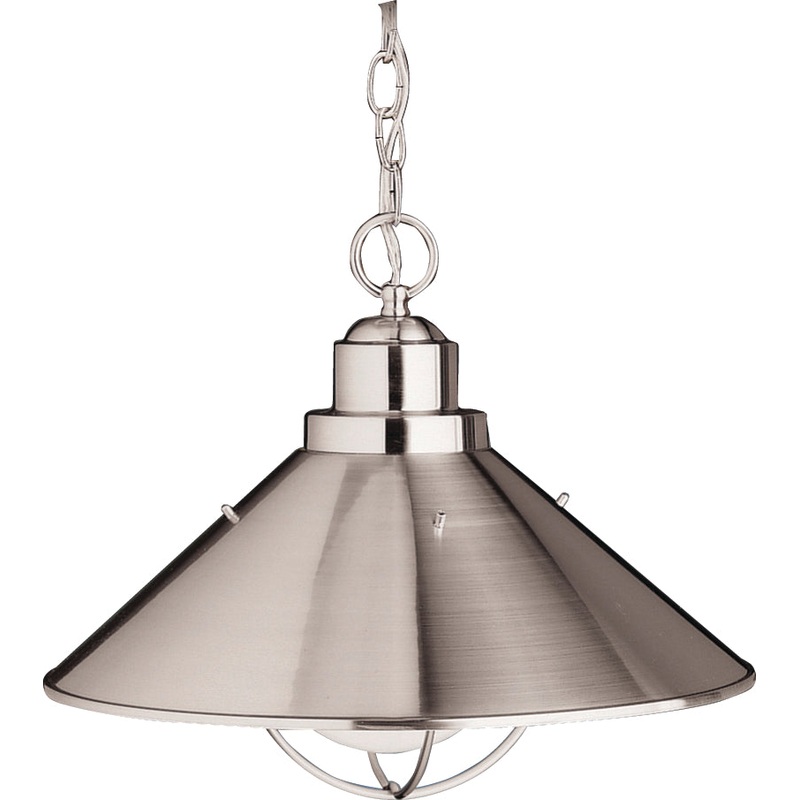 Kichler 2713NI Seaside One Light Outdoor Pendant, Brushed Nickel
