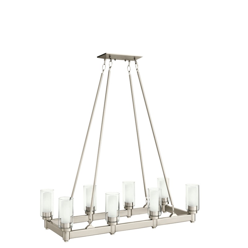 Kichler 2943NI Circolo Eight Light Linear Chandelier, Brushed Nickel