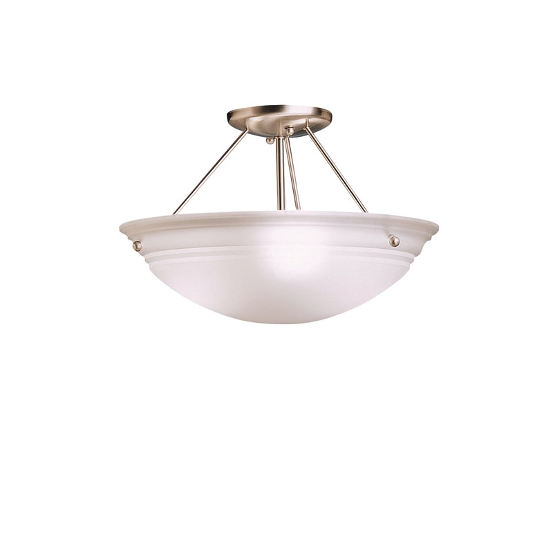 Kichler 3122NI Cove Molding Top Glass Three Light Semi Flush Mount, Brushed Nickel