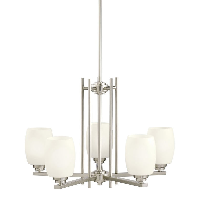 Kichler 1896NI Eileen Five Light Chandelier, Brushed Nickel