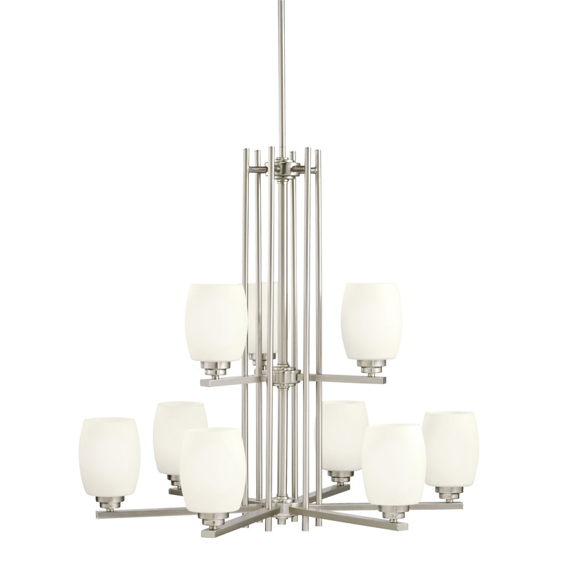 Kichler 1897NI Eileen Nine Light Chandelier, Brushed Nickel