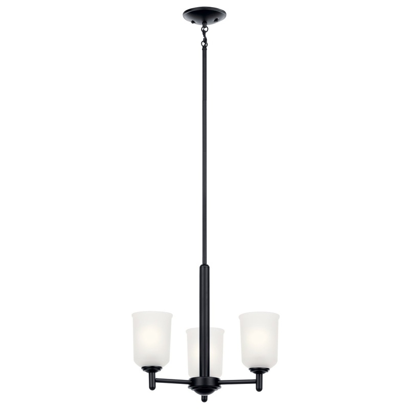 Kichler 43670BK Shailene Three Light Mini Chandelier, Black