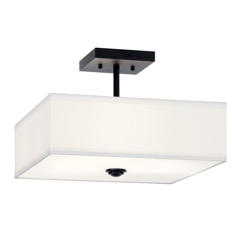 Kichler 43691BK Shailene Three Light Semi Flush Mount, Black