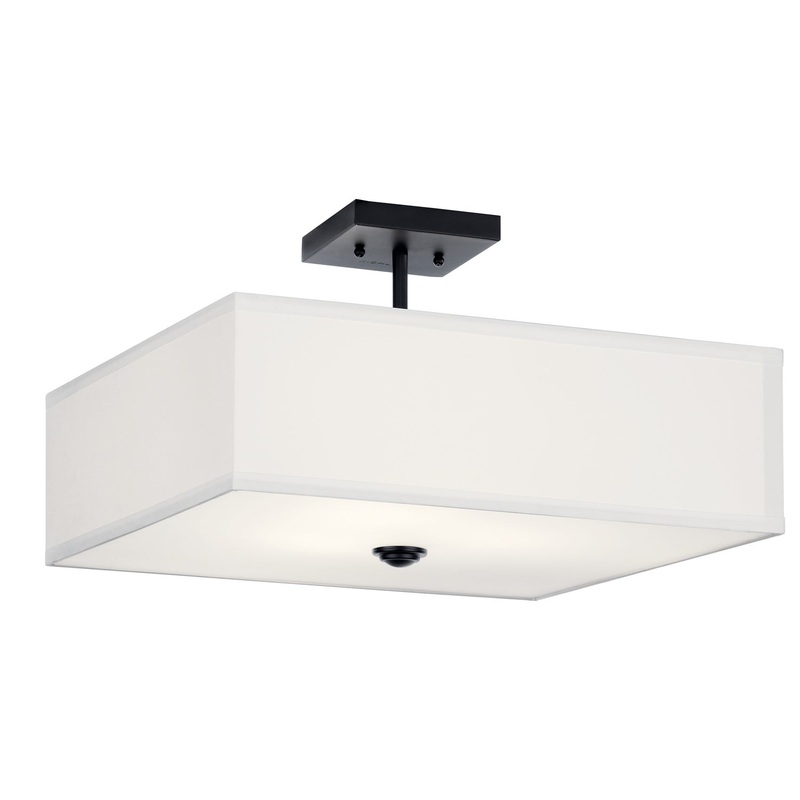 Kichler 43693BK Shailene Three Light Semi Flush Mount, Black