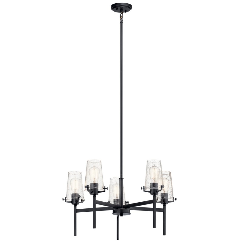 Kichler 43694BK Alton Five Light Chandelier, Black