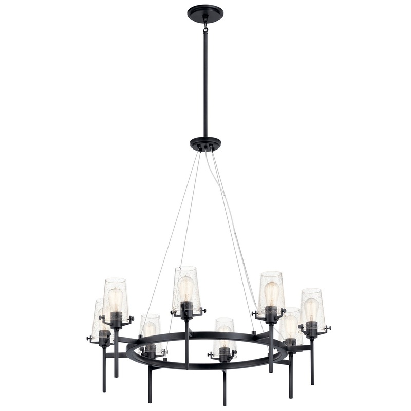 Kichler 43695BK Alton Eight Light Chandelier, Black